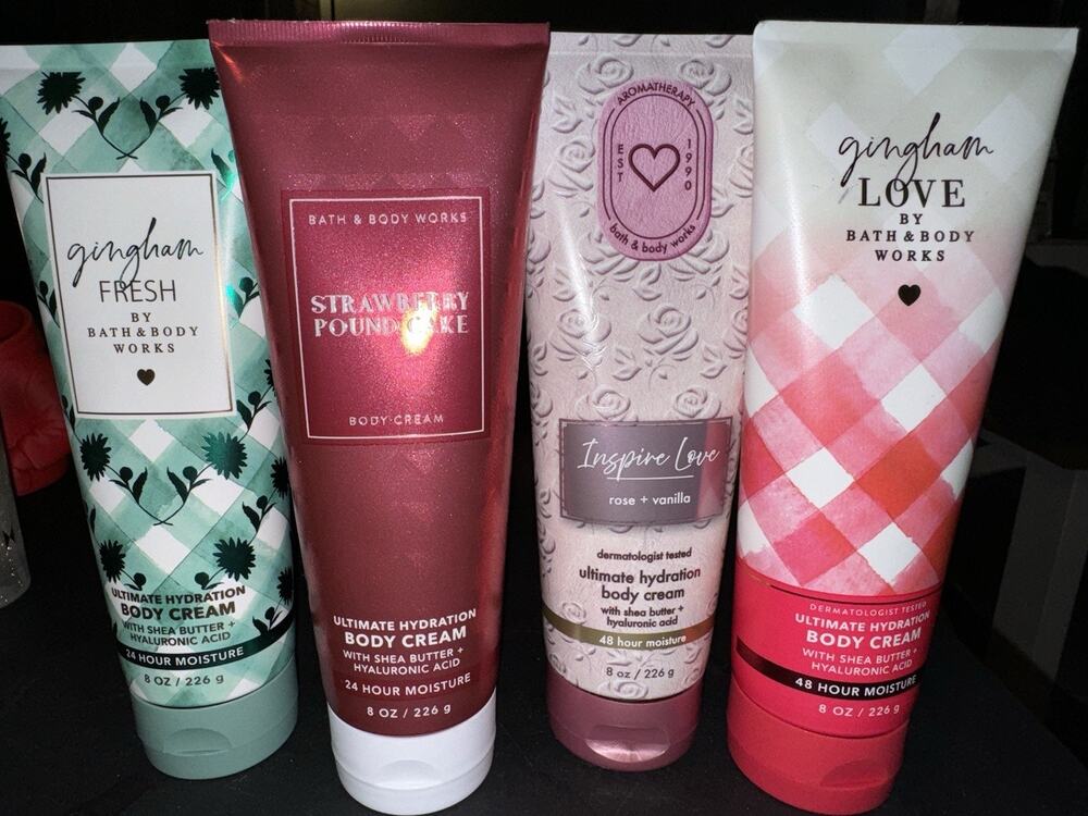 4 Bath & Body Works Gingham Love Fresh Strawberry Inspire Body Cream